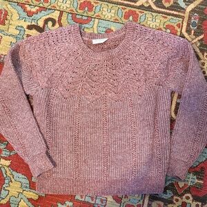 Elegant Mauve Knit Sweater